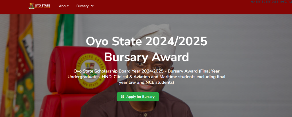 Oyo State Bursary Award Application 2024/2025